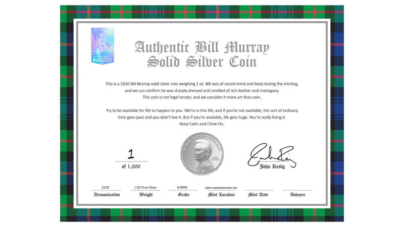 Bill Murray Lion Crest Silver Coin 1 oz