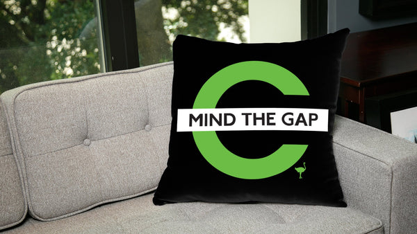 Mind the Gap Throw Pillow