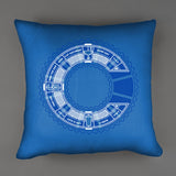 theChive C Blueprint Pillow