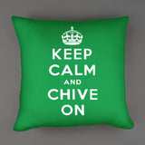 Keep Calm and Chive On Throw Pillow