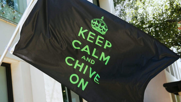 Keep Calm and Chive On Black Flag