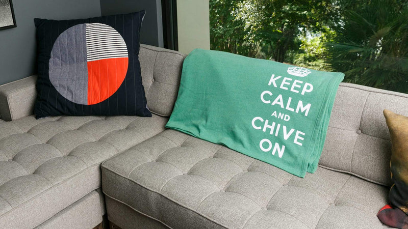 Keep Calm and Chive On Blanket