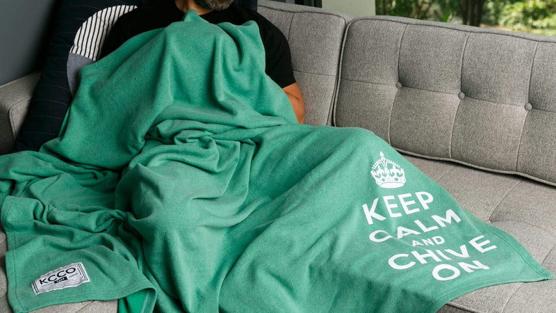 Keep Calm and Chive On Blanket