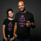 Keep Calm and Chive On Pink Tee