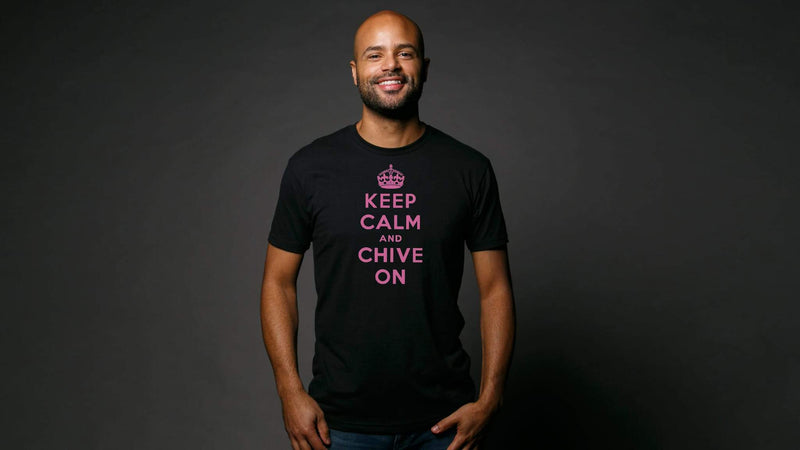 Keep Calm and Chive On Pink Tee