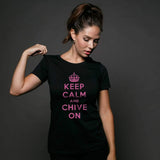 Keep Calm and Chive On Pink Tee