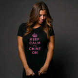 Keep Calm and Chive On Pink Tee