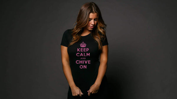 Keep Calm and Chive On Pink Tee