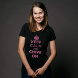 Keep Calm and Chive On Pink Tee